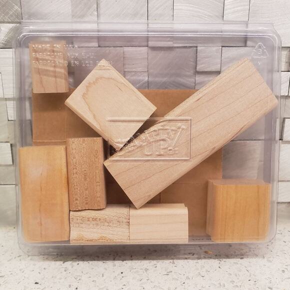 Stampin Up So Very Stamp Set Wood Mounted Rubber Stamps Blessed Happy - Picture 2 of 3